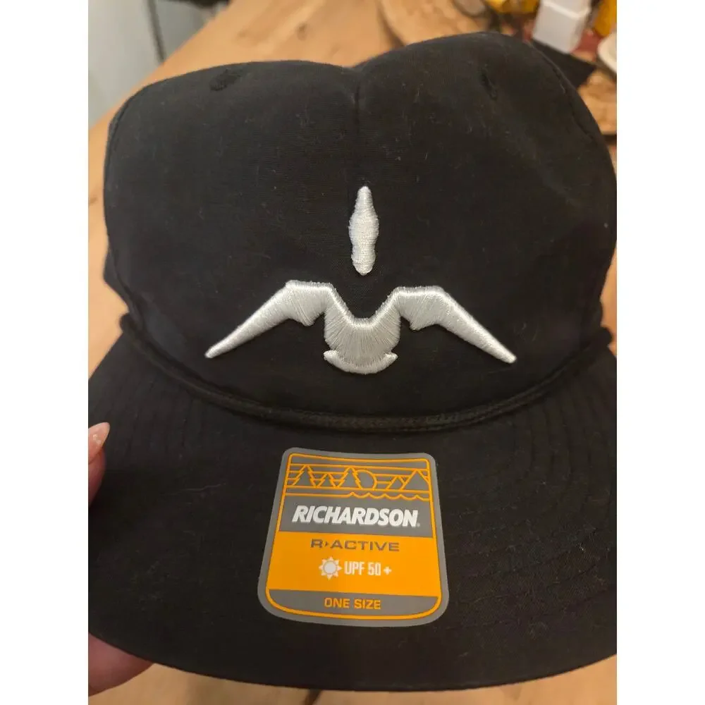 Richardson R-Active Black Rope Hat - Migra Bird Logo - NWT
